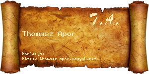 Thomasz Apor névjegykártya